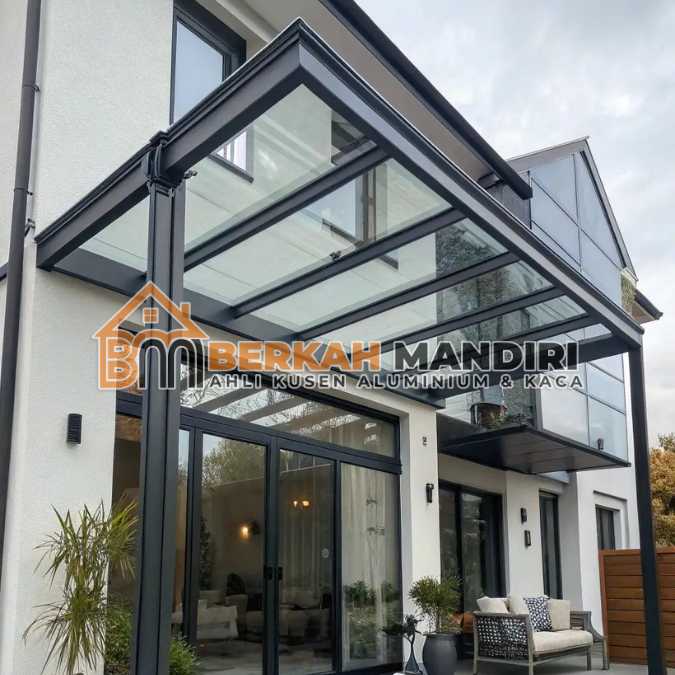 Kanopi Kaca Tempered untuk Rumah Minimalis Area Jakarta