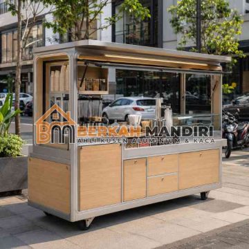 gerobak aluminium Bekasi paket usaha lengkap siap jualan hari ini