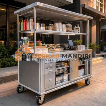 gerobak alumunium dorong rangka baja ringan muat banyak