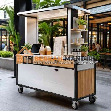 gerobak aluminium minimalis modern narik pelanggan