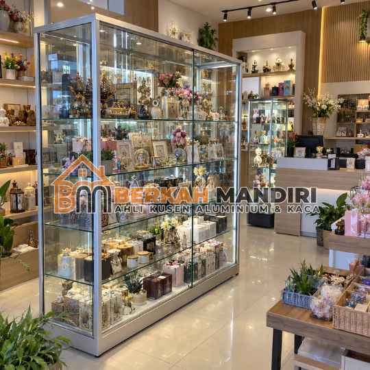 Jasa Etalase Kaca Custom Souvenir Bekasi Super Laris