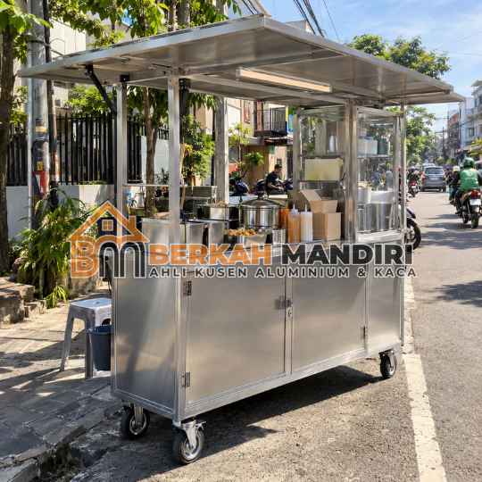 Gerobak Jualan Custom Aluminium Tahan Cuaca Ekstrem Jakarta